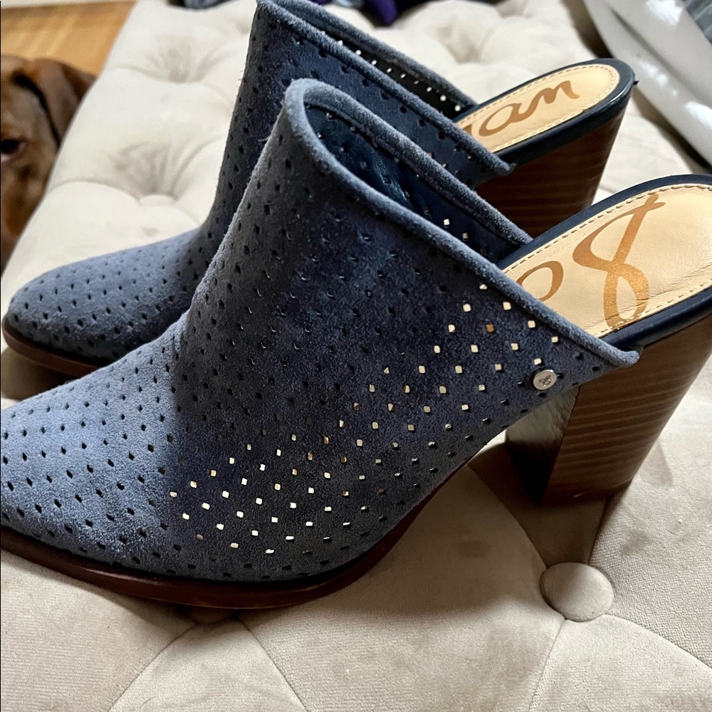 Suede Slate colored Sam Edelman heels size 8